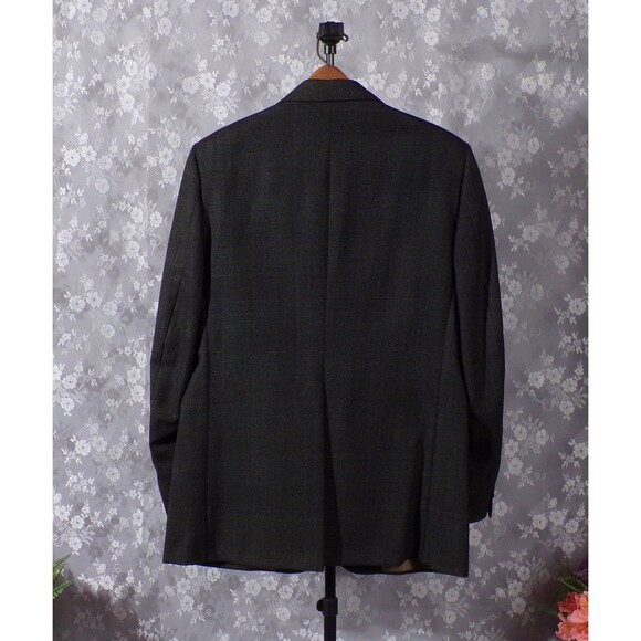 Johnny Carson Sport Jacket Vintage 70s Blue Gray Glenn Plaid Suit Coat Size 42R - Picture 2 of 5